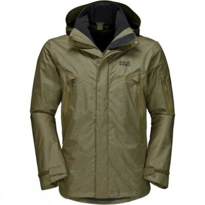 Chaquetas Jack Wolfskin Rocky Forest Leaf Hombre Verde Oliva - Chile CDX346905